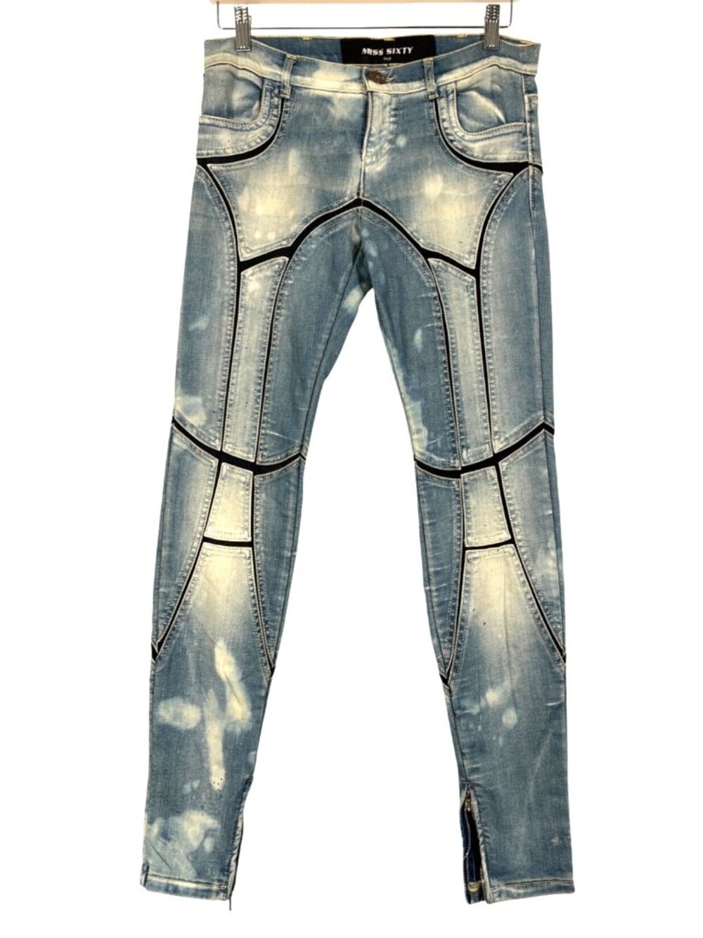 Vintage Miss Sixty Y2k Low Rise Skinny Biker Moto Jeans Size 27